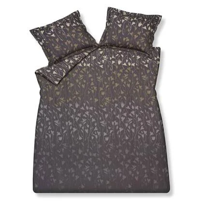 Calm Flower Dekbedovertrek Off | 200 x 200|220 cm | Zwart | Grijs