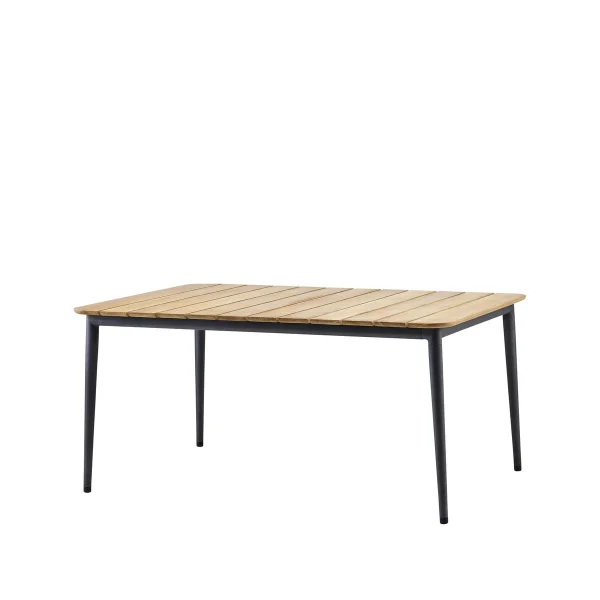 Cane-line Core eettafel teak 160x100x74 cm Lava grey frame