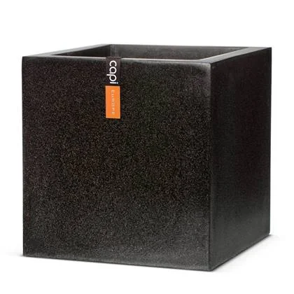 Capi Europe - Pot vierkant Terrazzo - Zwart - 100x100