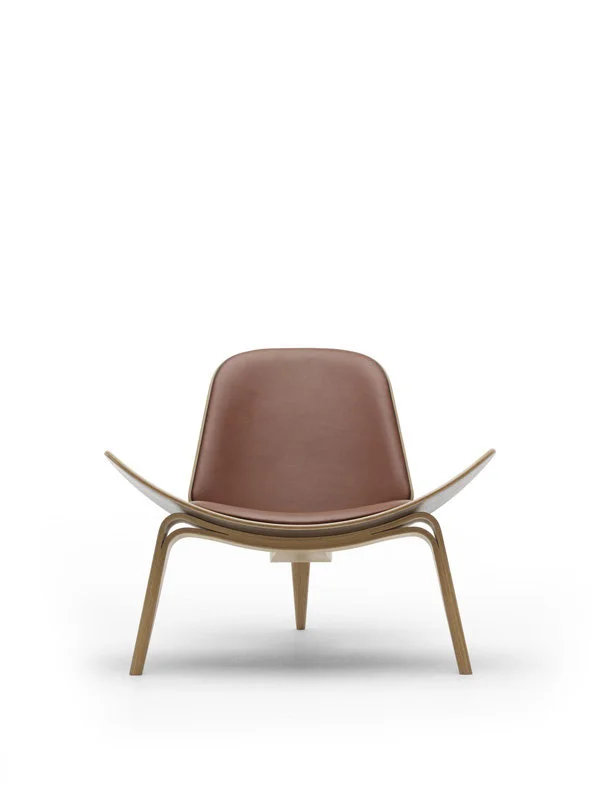 Carl Hansen & Søn CH07 stoel - Eiken, geolied - Leer cognac/Thor 307