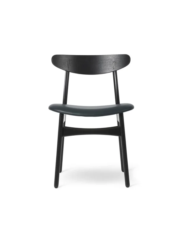 Carl Hansen & Søn CH30P Stoel - gelakt zwart - Leer rood/Thor 332