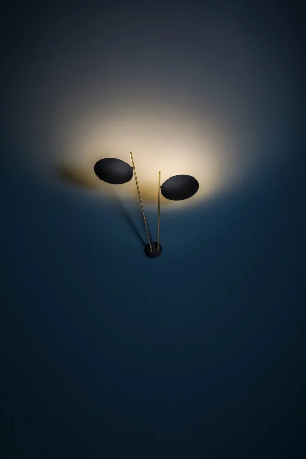 Catellani & Smith Lederam W2 Wandlamp - schijf wit, staaf gesatineerd, basis wit