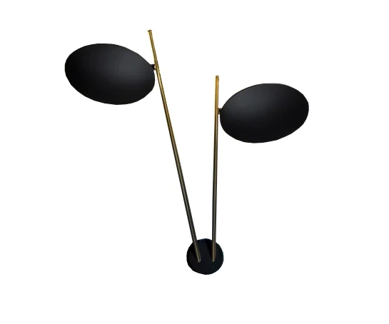 Catellani & Smith Lederam W2 Wandlamp - schijf zwart, frame zwart