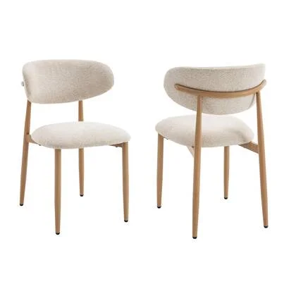 Celia - Eetkamerstoelen Beige Naturel Set van 2