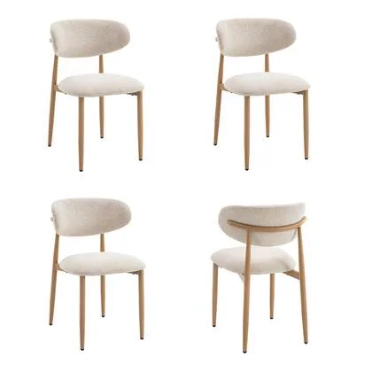 Celia - Eetkamerstoelen Set van 4 - Beige Naturel