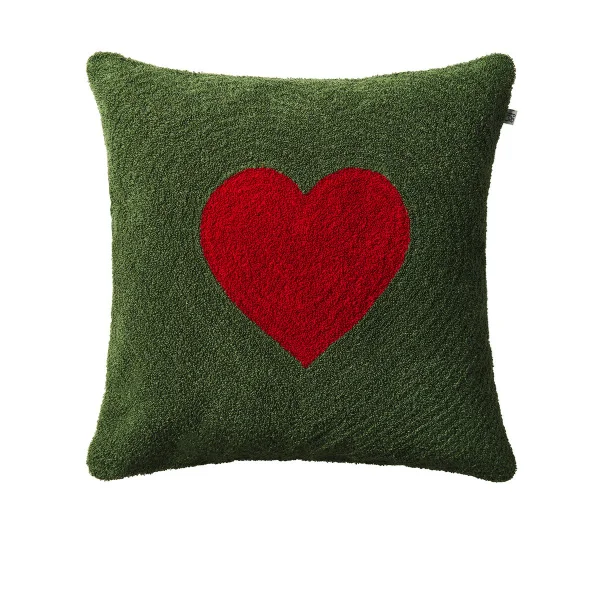 Chhatwal & Jonsson Love kussenhoes 50x50 cm Forest green-red