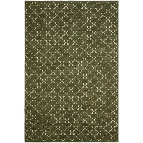 Chhatwal & Jonsson New Geometric vloerkleed 234x323 cm Green melange-off white