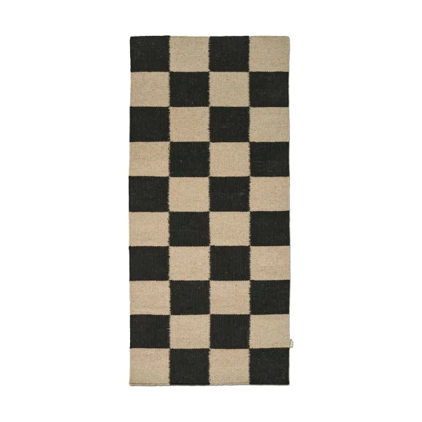 Classic Collection Squares loper Black-natural, 80x200 cm