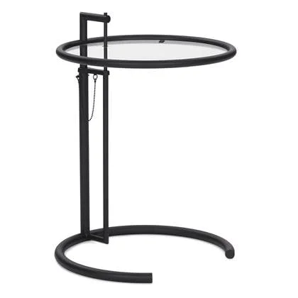 ClassiCon Adjustable Table E 1027 Black bijzettafel Ø52 helder glas