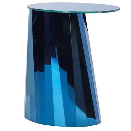 ClassiCon Pli High bijzettafel 53x42 blauw, tafelblad glanzend