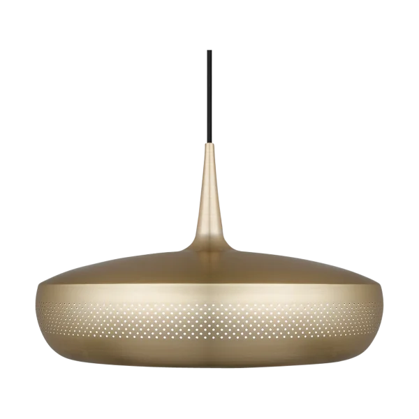 Clava Dine hanglamp brushed brass - met koordset zwart - Ø 43 cm