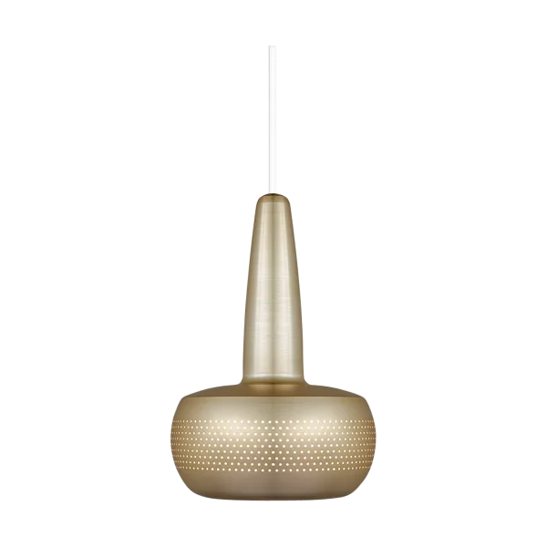 Clava hanglamp brushed brass - met koordset wit - Ø 21,5 cm