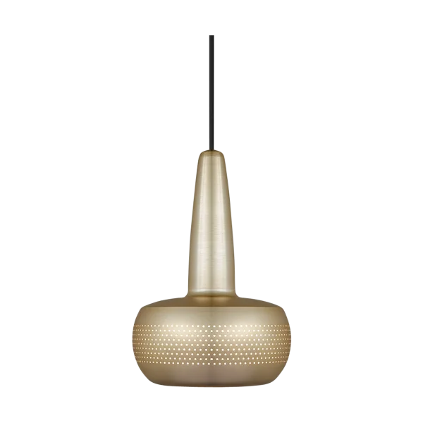 Clava hanglamp brushed brass - met koordset zwart - Ø 21,5 cm