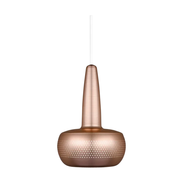 Clava hanglamp brushed copper - met koordset wit - Ø 21,5 cm