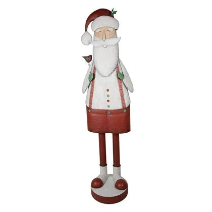 Clayre & Eef Beeld Kerstman 206 cm Wit Ijzer Kerstdecoratie