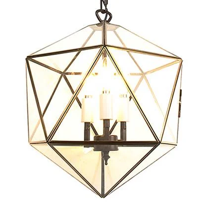 Clayre & Eef Hanglamp 30x30x160 cm Transparant Metaal Glas Hanglamp