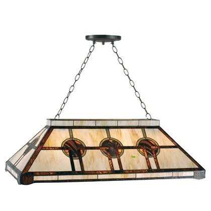 Clayre & Eef Hanglamp Tiffany 92x47x126 cm Beige Bruin Metaal Glas