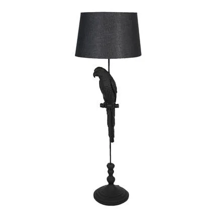 Clayre & Eef Vloerlamp Papegaai Ø 40x121 cm Zwart Kunststof Staande