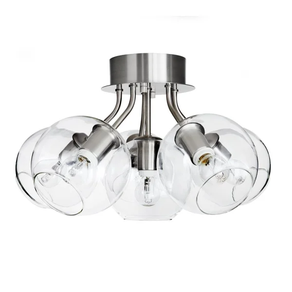 CO Bankeryd Tage plafondlamp zilver-helder glas