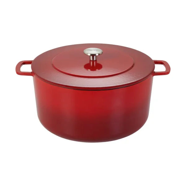 Combekk Combekk geëmailleerde gietijzeren braadpan Ø32 cm Cherry-silver knob