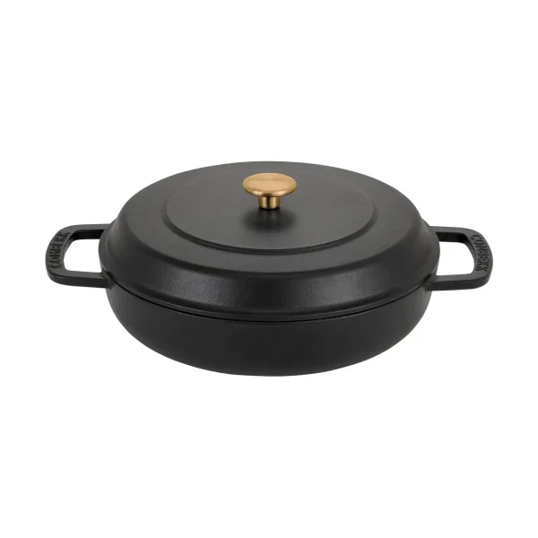 Combekk Combekk geëmailleerde sauteerpan gietijzer Ø28 cm Black-gold knob