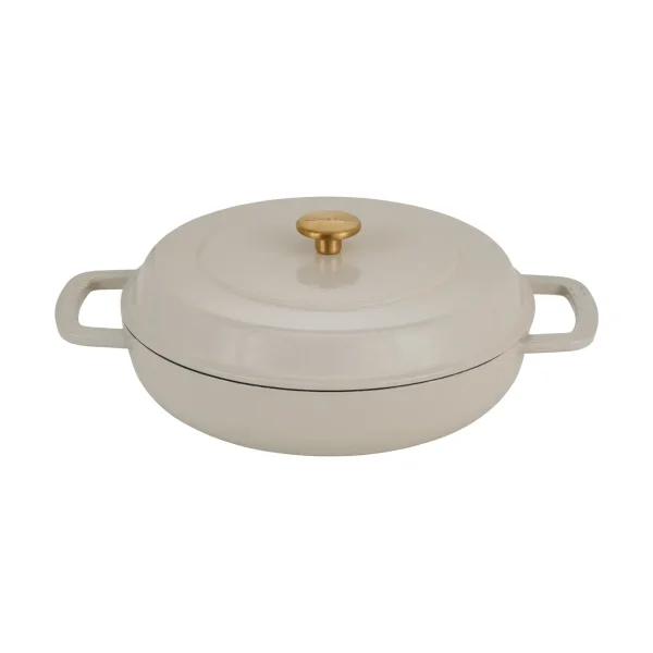 Combekk Combekk geëmailleerde sauteerpan gietijzer Ø28 cm Sand-gold knob