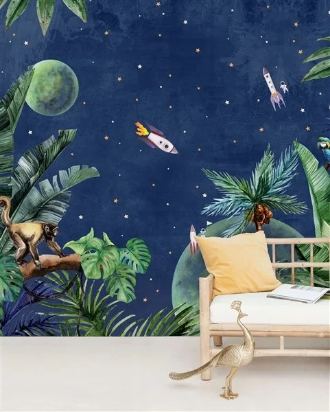 Creative Lab Amsterdam-collectie From Jungle to Space behang Mural