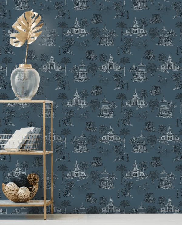 Creative Lab Amsterdam-collectie Oriental Teahouse Blues Blue behang Mural