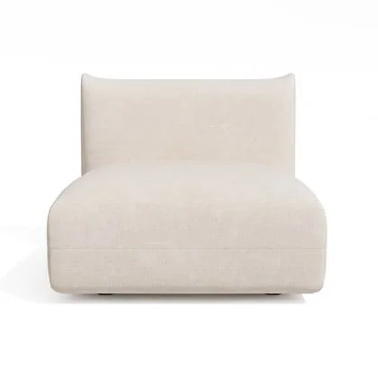 Crème chenille fluwelen fauteuil