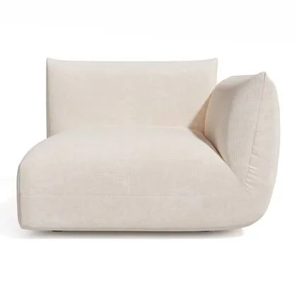 Crème chenille fluwelen rechterhoekmodule