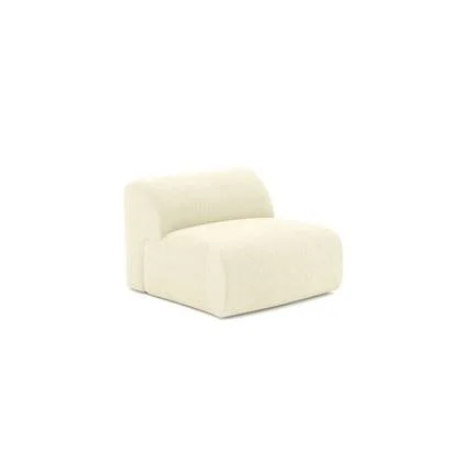 Crème ribfluwelen fauteuil zonder armen