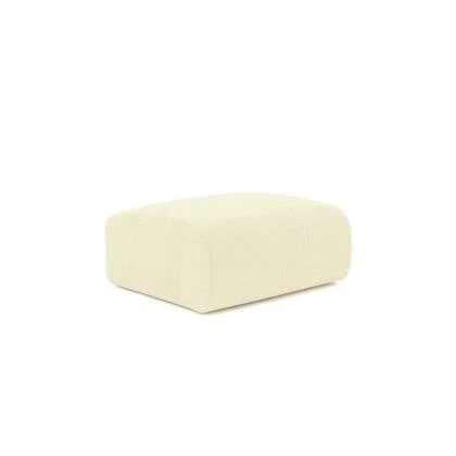 Crème ribfluwelen poef