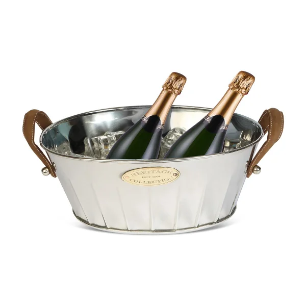 Culinary Concepts Heritage champagnekoeler met leren handvat 30 cm