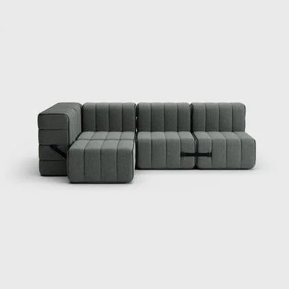 Curt-Set 9 - e.g. Flexibele kleine hoekbank - Sera - Gravel (Grijs)