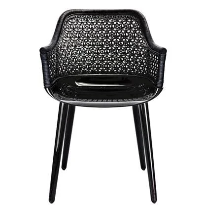 Cyborg Elegant stoel black wicker glossy black