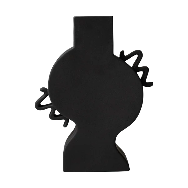 DBKD Platte vaas 33 cm Zwart