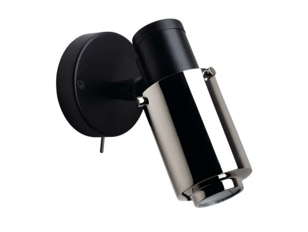 DCW - Biny Spot LED met Schakelaar Zwart/Nikkel