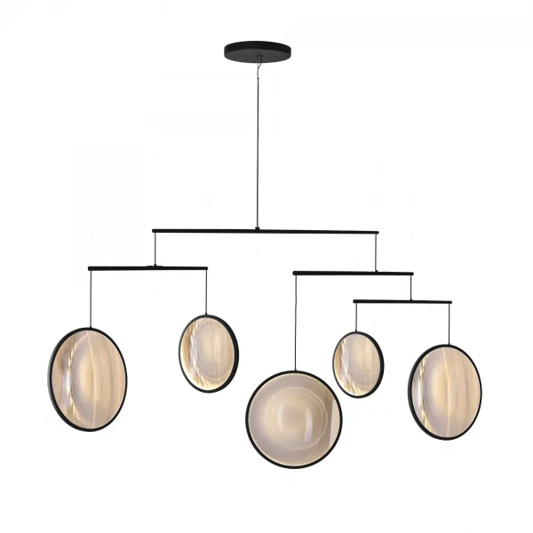 DCWéditions Focus Hanglamp - zwart - 5-vlammig