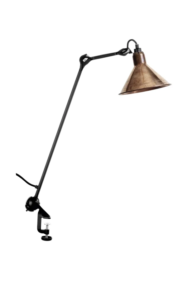 DCWéditions LAMPE GRAS N°201 klemlamp - conisch - niet gepolijst koper/wit