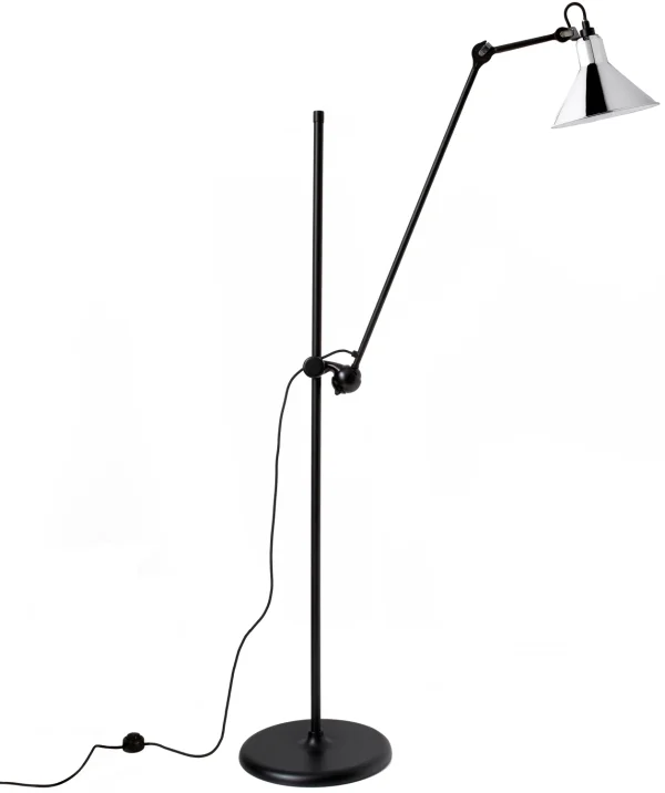 DCWéditions LAMPE GRAS N°215 zwart vloerlamp - chroom - conisch