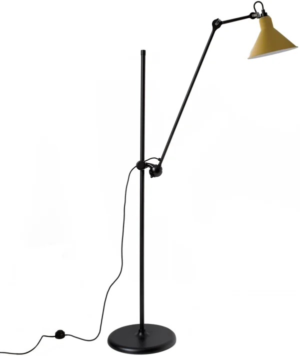 DCWéditions LAMPE GRAS N°215 zwart vloerlamp - geel - conisch