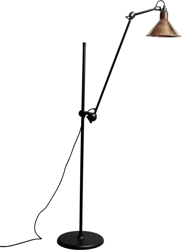 DCWéditions LAMPE GRAS N°215 zwart vloerlamp - niet gepolijst koper - conisch