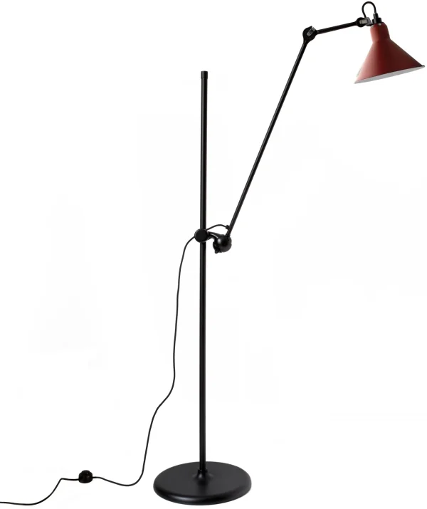 DCWéditions LAMPE GRAS N°215 zwart vloerlamp - rood - conisch