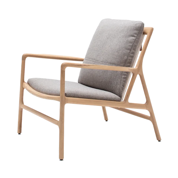 Dedo easy chair whitewash - dakar leather grijs zitting