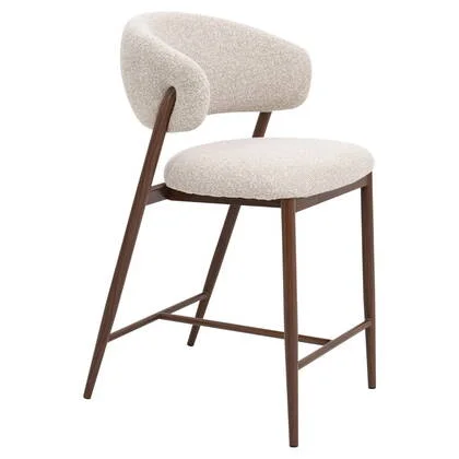 DÉJA Living - Barstoel Zand|Walnoot - 67cm - Skive - Set van 2