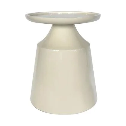 DÉJA Living - Bijzettafel Crème Glossy MDF - 40x40x50cm - Fjell