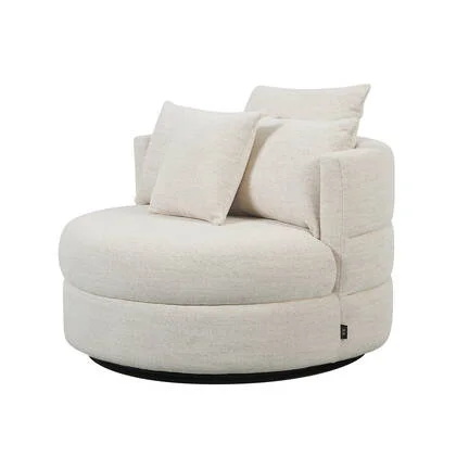 DÉJA Living - Draaifauteuil Beige Stof - Ø100x84cm - Miles