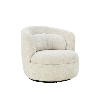 DÉJA Living - Draaifauteuil Beige Stof - Zithoogte 40cm - Lilou