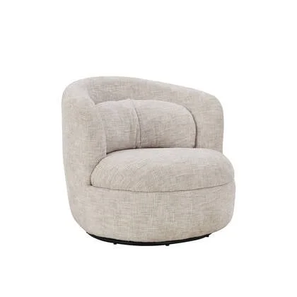 DÉJA Living - Draaifauteuil Greige Stof - Zithoogte 40cm - Lilou