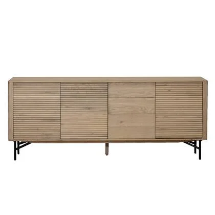 DÉJA Living - Dressoir Eikenhout|Metaal - Naturel - 200x45x86cm - Inès